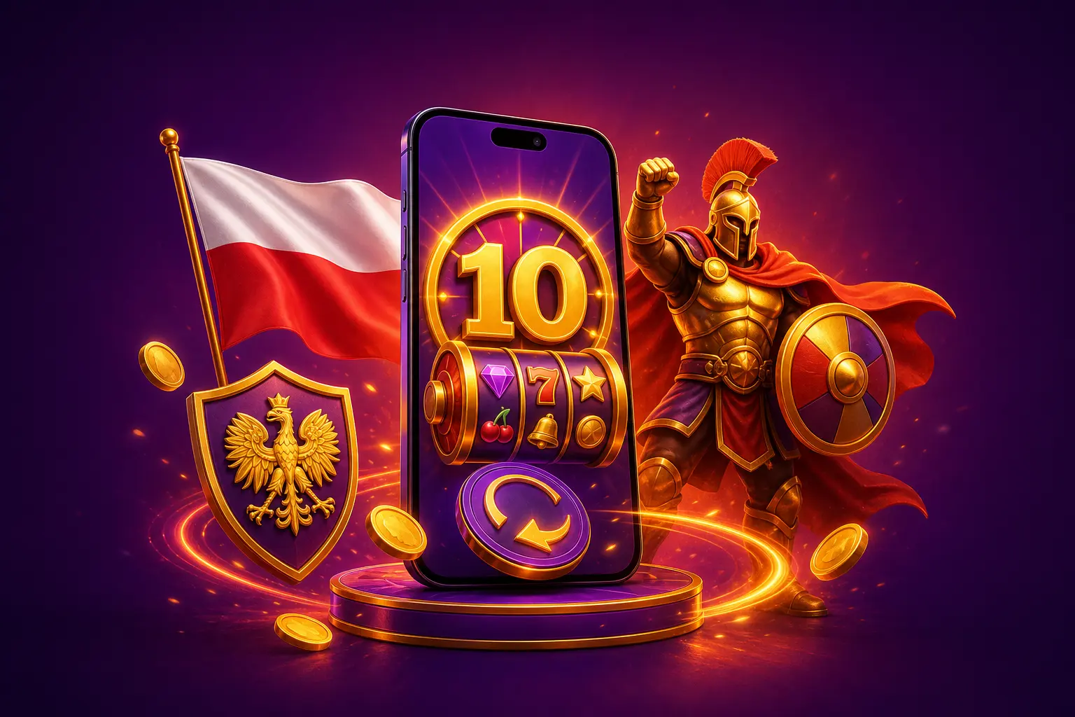 Aplikacja mobilna HitnSpin z bonusem 10 darmowych spinów bez depozytu w Polsce